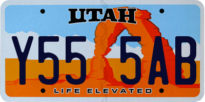 UT license plate Y555AB