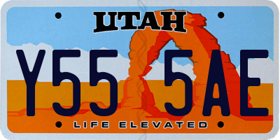 UT license plate Y555AE