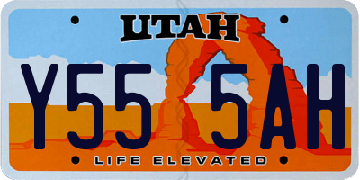 UT license plate Y555AH