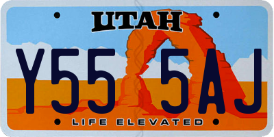 UT license plate Y555AJ