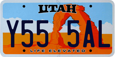 UT license plate Y555AL