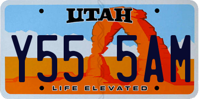 UT license plate Y555AM
