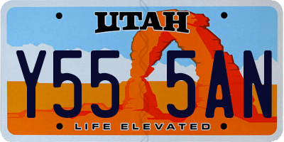 UT license plate Y555AN