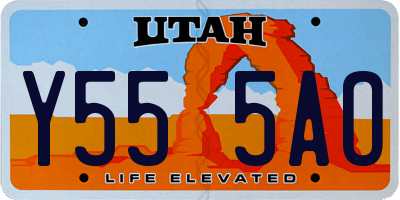 UT license plate Y555AO