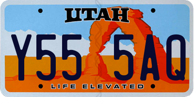 UT license plate Y555AQ