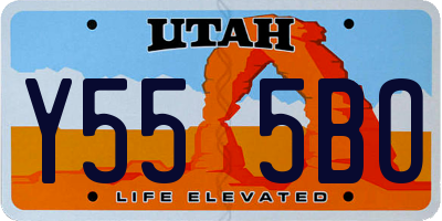 UT license plate Y555BO