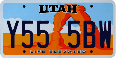 UT license plate Y555BW