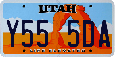UT license plate Y555DA
