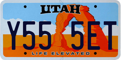 UT license plate Y555ET