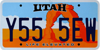 UT license plate Y555EW