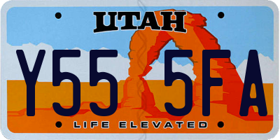 UT license plate Y555FA