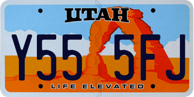 UT license plate Y555FJ