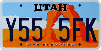 UT license plate Y555FK