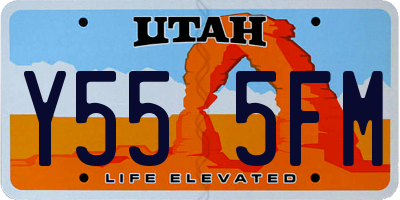 UT license plate Y555FM