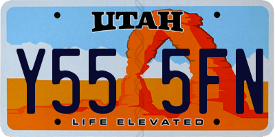 UT license plate Y555FN