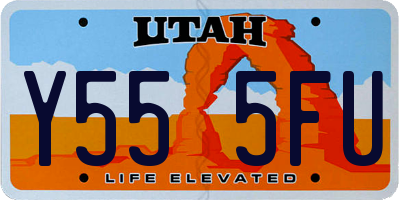 UT license plate Y555FU