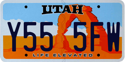 UT license plate Y555FW