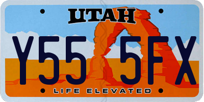 UT license plate Y555FX
