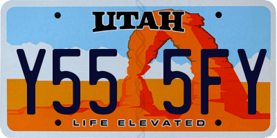 UT license plate Y555FY