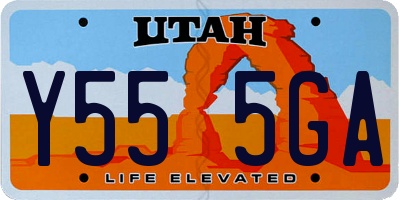 UT license plate Y555GA