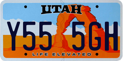 UT license plate Y555GH