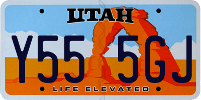 UT license plate Y555GJ
