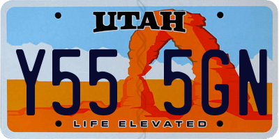 UT license plate Y555GN