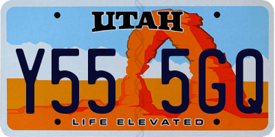 UT license plate Y555GQ