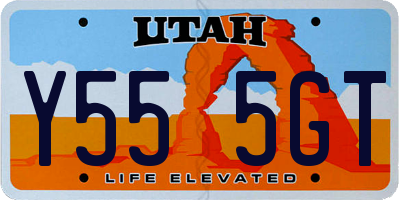 UT license plate Y555GT