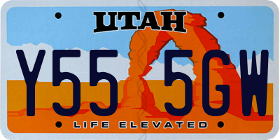 UT license plate Y555GW