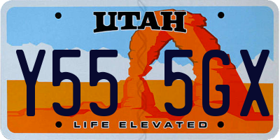 UT license plate Y555GX
