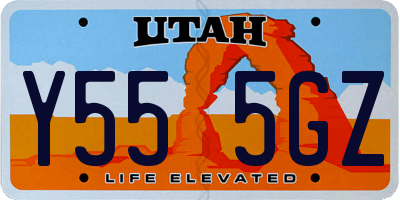 UT license plate Y555GZ