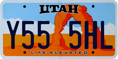 UT license plate Y555HL