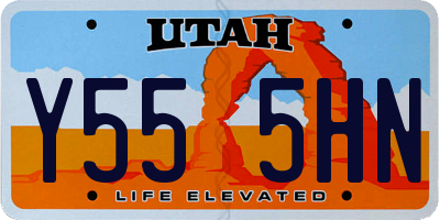 UT license plate Y555HN