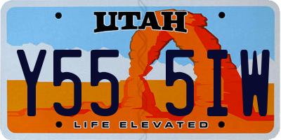 UT license plate Y555IW