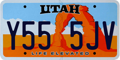 UT license plate Y555JV