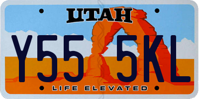 UT license plate Y555KL