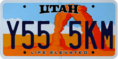 UT license plate Y555KM