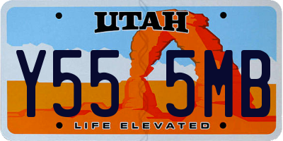 UT license plate Y555MB