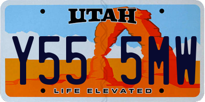 UT license plate Y555MW