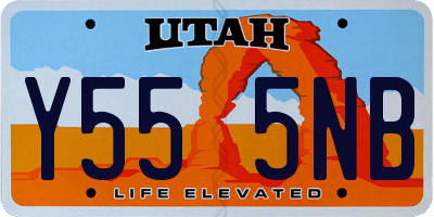 UT license plate Y555NB