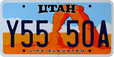 UT license plate Y555OA