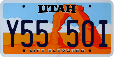 UT license plate Y555OI