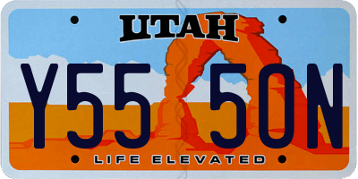 UT license plate Y555ON