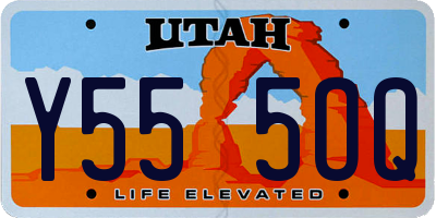 UT license plate Y555OQ