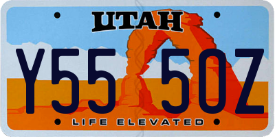 UT license plate Y555OZ