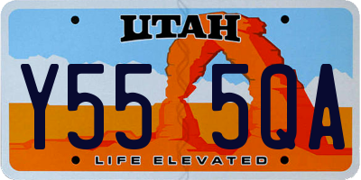UT license plate Y555QA