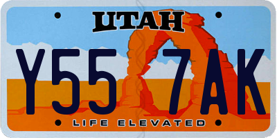 UT license plate Y557AK