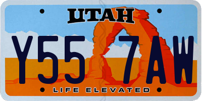 UT license plate Y557AW