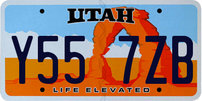 UT license plate Y557ZB